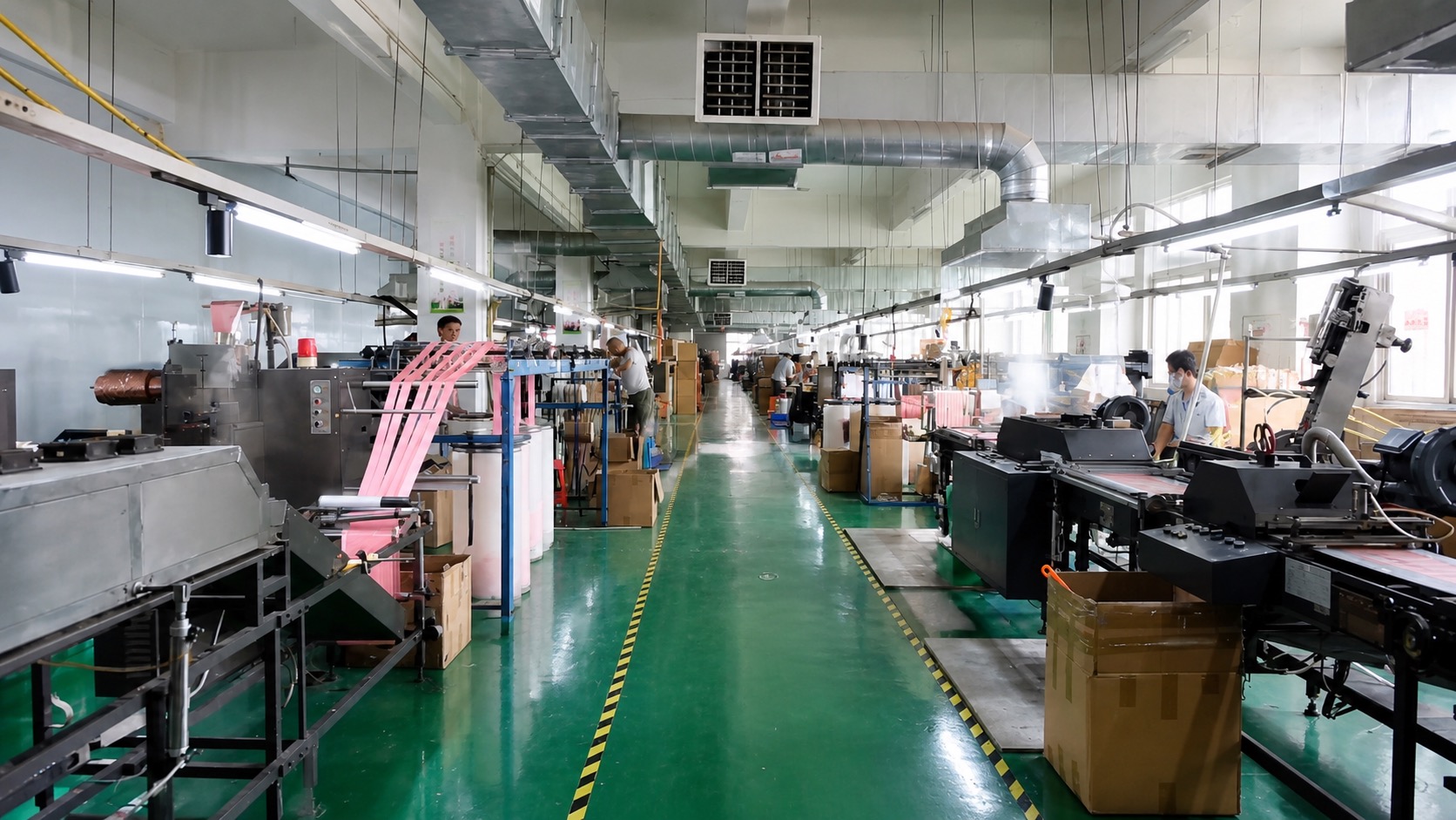 Ribbon printing and finishing production floor