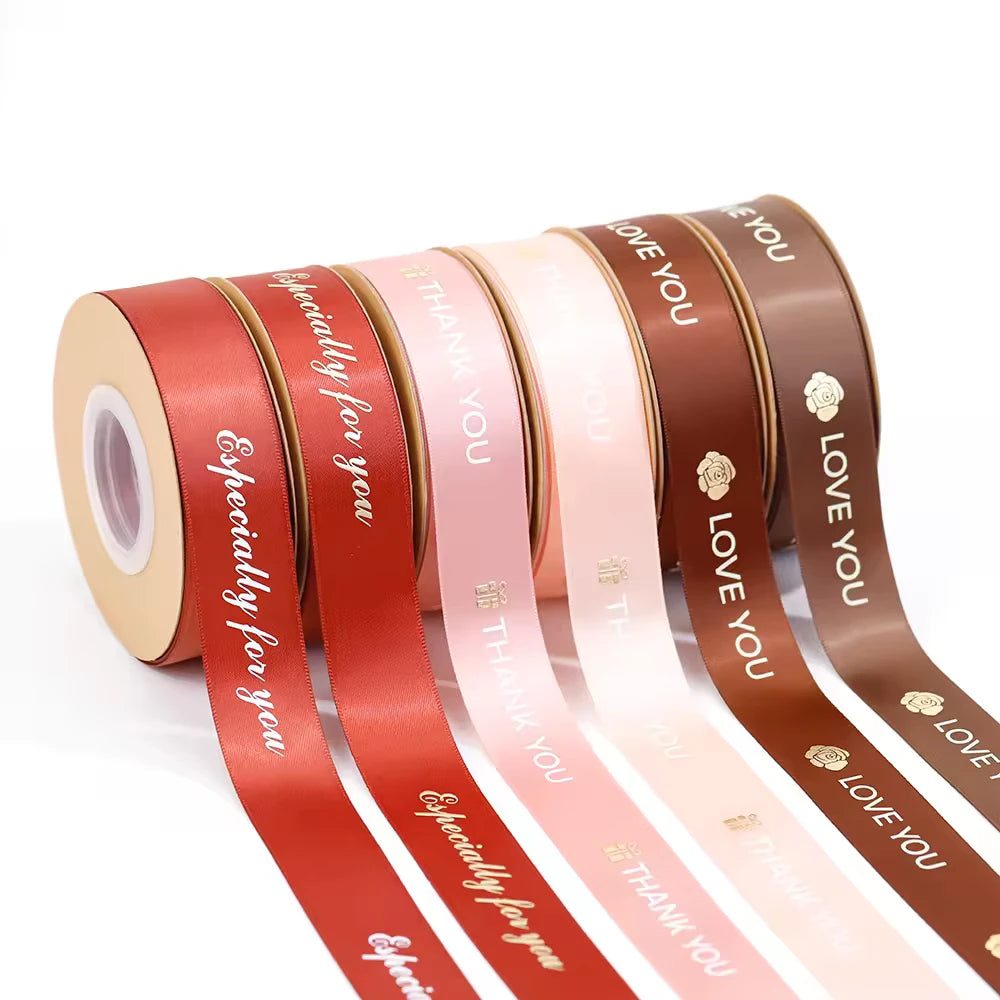 Foil pattern print ribbon — repeat geometric or floral foil pattern