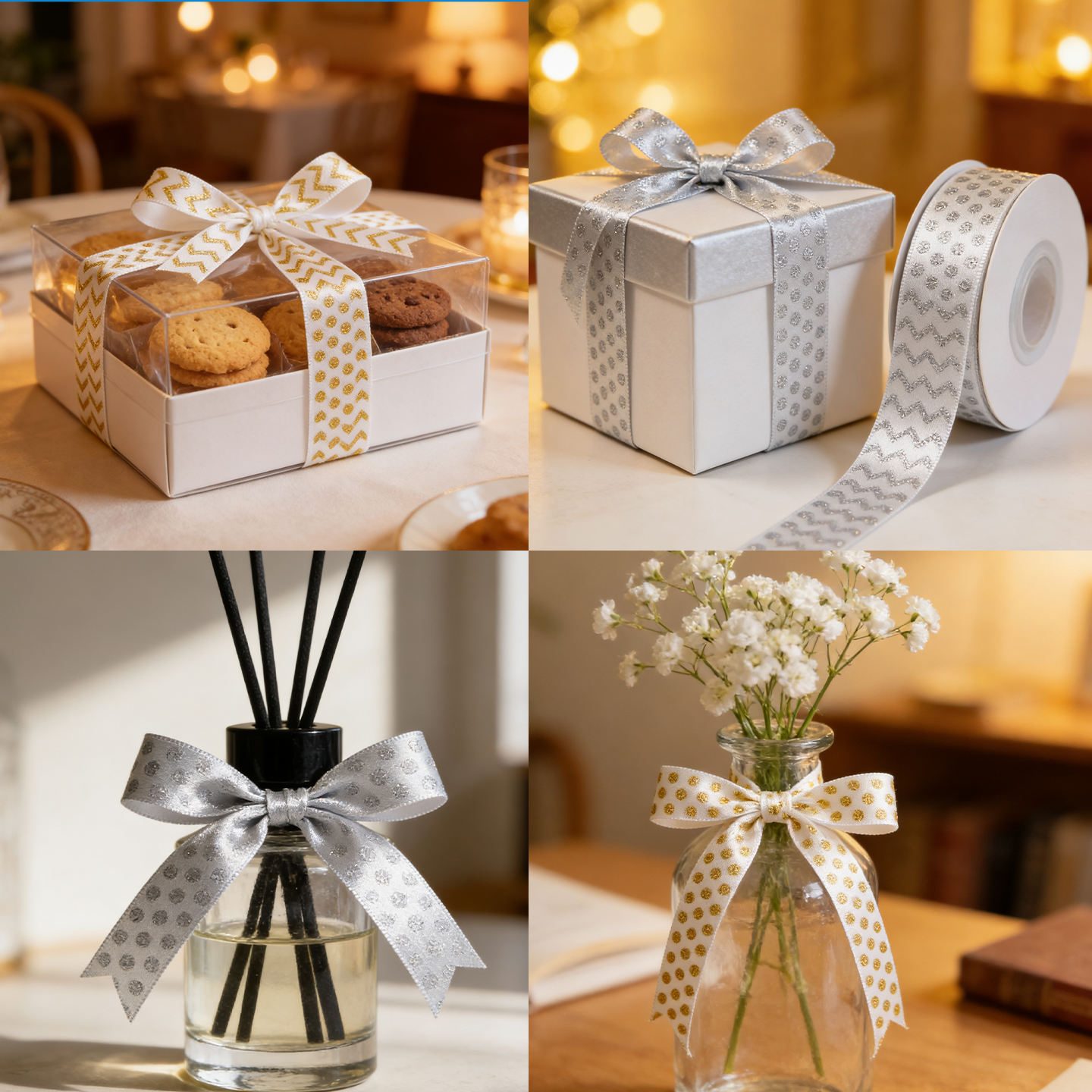 Ribbon bow for gift packing custom printed ribbon for packaging and branding