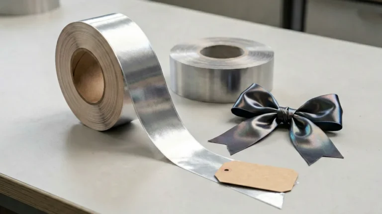 Metallic Christmas Ribbon: Metallic finish for holiday packaging